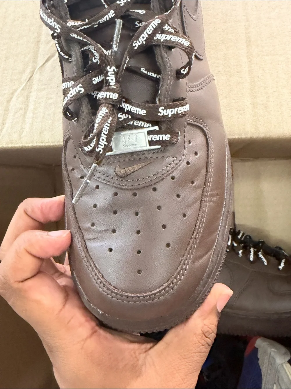 Supreme Kids Brown Low-Top Sneakers